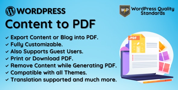 WordPress Content to PDF | Blog to PDF - CodeCanyon Item for Sale